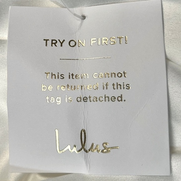 NWT Lulus Heidy White Satin Beaded Strapless Maxi Dress, Size Medium - Picture 12 of 15